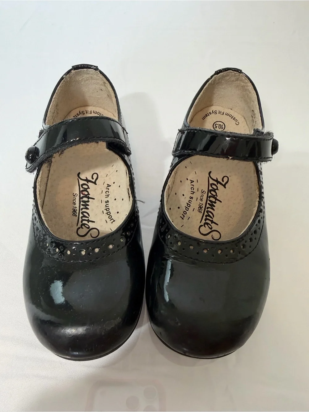 🖤 FootMates Girls Black Patent Mary Jane Dress Shoes | Size 10.5 🖤